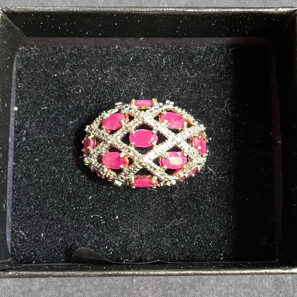 Technibond Ruby Cluster Ring - image 3